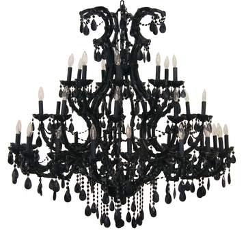 Jet Black Crystal Chandelier Lighting W52 H60 - Maria Theresa Collection
