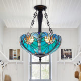 3-Light Dimmable Tiffany Antique Unique/statement Pendant
