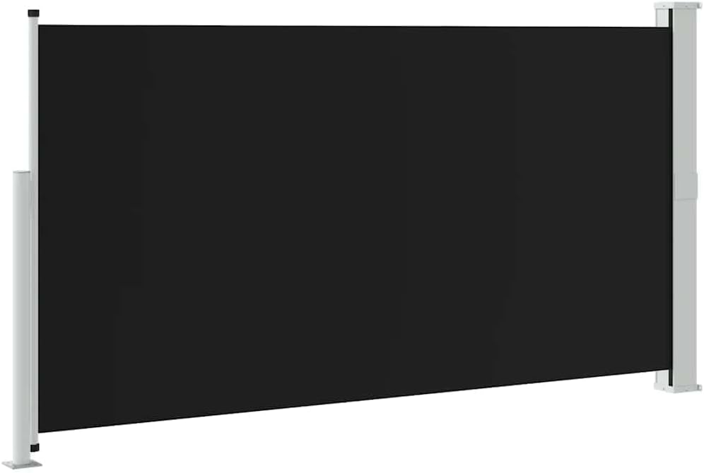 63x118.1 in Retractable Patio Side Awning for Balcony Black