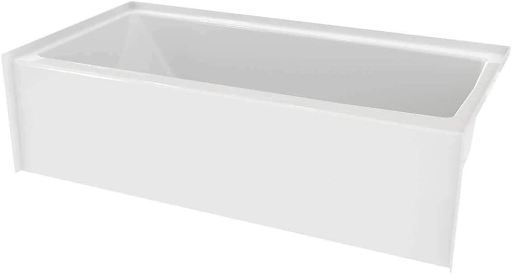 Prism 60 in. L x 30 in. W Acrylic Alcove Right-Hand Drain Bathtub, White