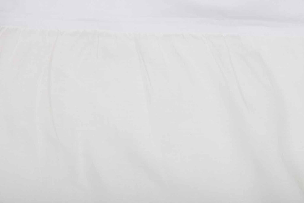 Provincial Linen White Queen Ruffled Bed Skirt with 21" Drop and Split Corners, 100% Linen Dust Ruffle