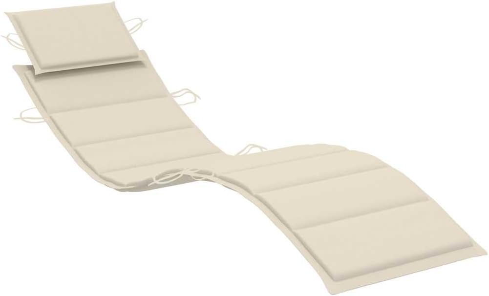 Teak Chaise Lounge Outdoor, 70.9"x23.6"x28.7" Waveform Wood Sun Lounger with Rocking Motion, Thick Brown Cushion