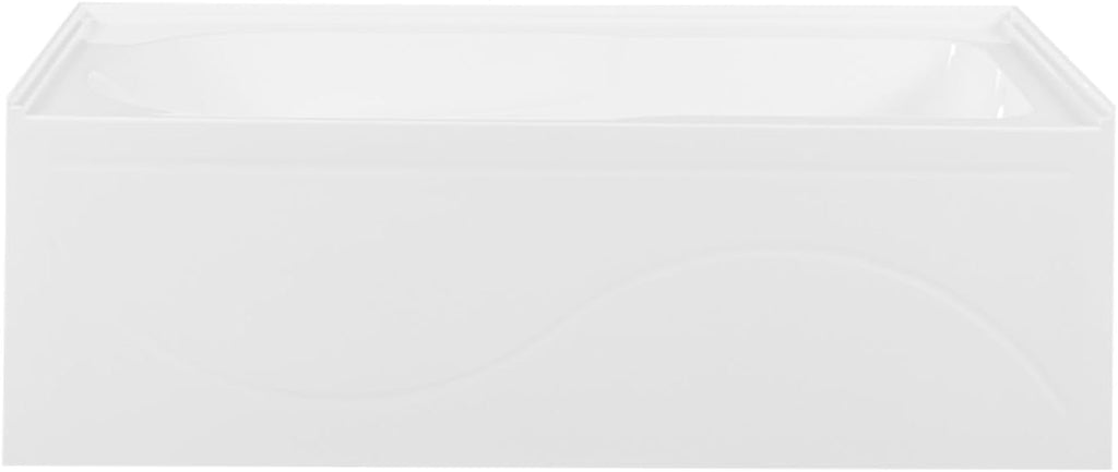 Aqua Eden VTAP603022R 60-Inch Acrylic Anti-Skid Alcove Tub with Right Hand Drain Hole, White