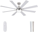 72" Ceiling Fan with LED Light and Remote - Brown and Black