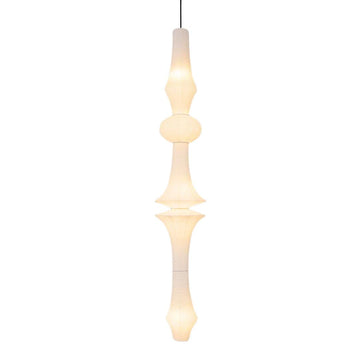 Inspired Noguchi Style Large Paper Lantern Pendant Light Fixture - Off White Rice Paper Lamp - Long Pendant - Perfect Decor, Easy