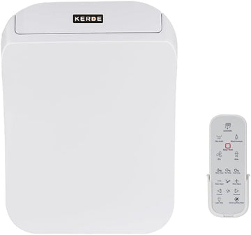 Square Electric Bidet Toilet Seat with Remote Control, Warm Water Wash, Heated Seat, Adjustable Temperature, Moving Nozzle Massage, Night Light, Fits Existing Toilets