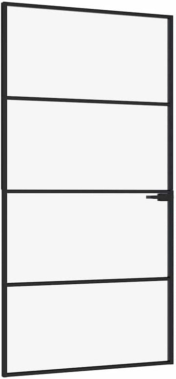 VidaXL vidaXL Interior Door, Aluminum Frame Glass Door, Inner Door with Alloy Handle for Bathroom Be