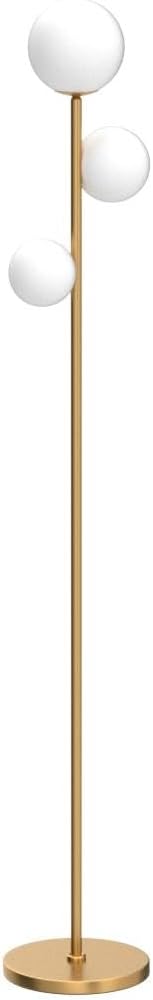 3 Globe Floor Lamp Mid Century Modern, Gold Standing Lamp with Frosted Glass Shade & LED Bulbs