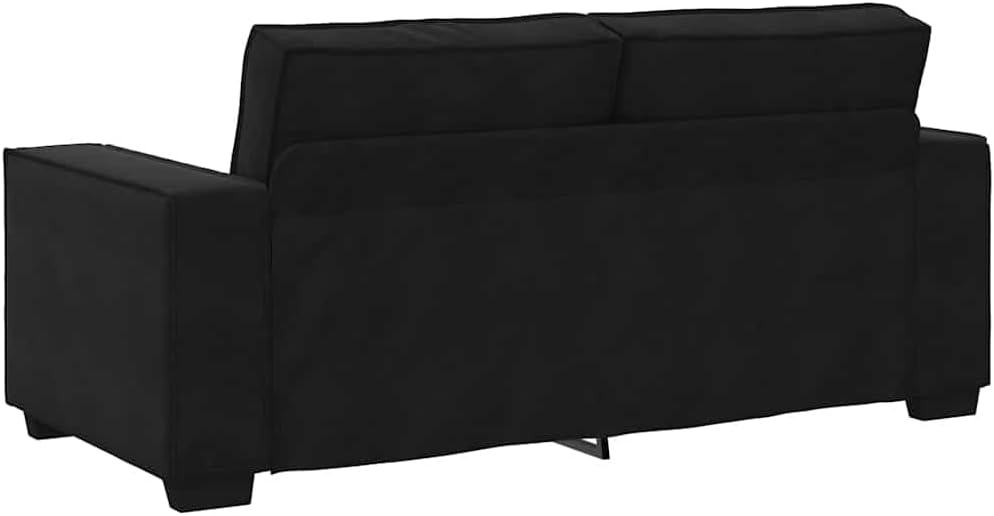 Black Velvet 2-Seater Sofa 55.1" with Wide Armrests, Upholstered Couch Office