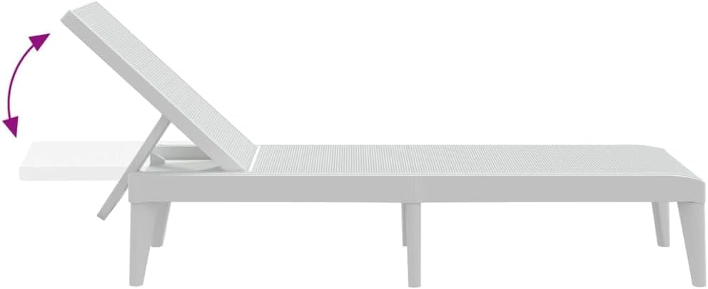 Adjustable Sun Lounger and Garden, Heavy Duty Polypropylene Reclining Outdoor Chaise Lounge with Jute Texture Finish