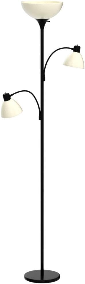 Sky Dome Double LED Floor Lamp, Torchiere Super Bright Floor Lamp with 2 Reading Lamps & Offices