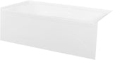 Aqua Eden VTAP603022R 60-Inch Acrylic Anti-Skid Alcove Tub with Right Hand Drain Hole, White
