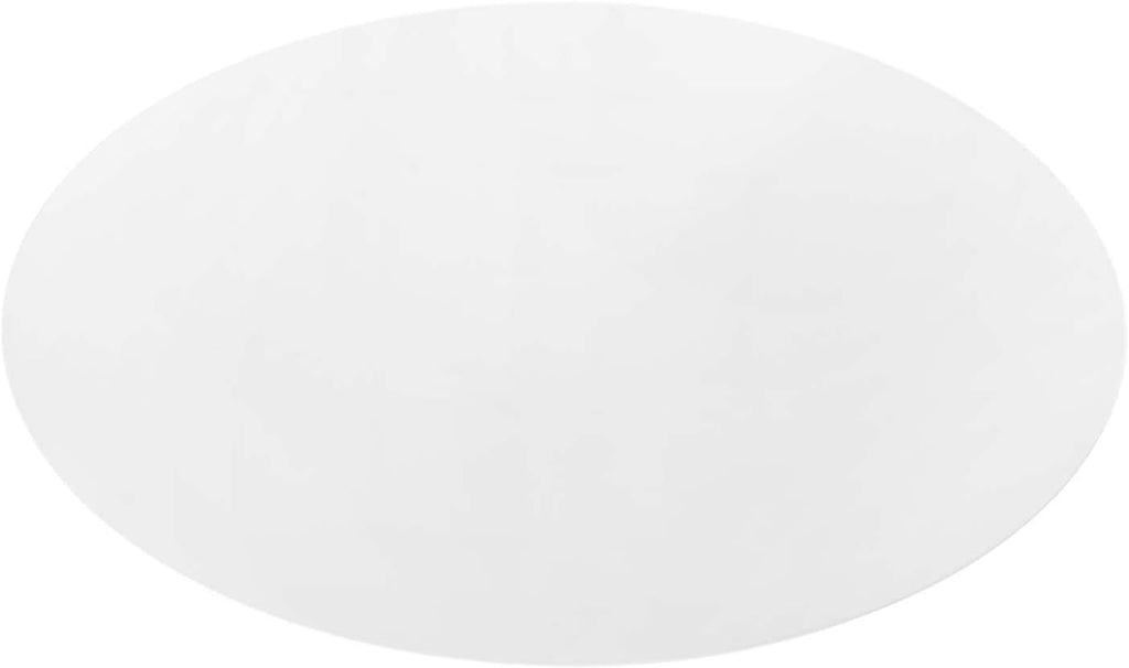 Inspired Saarinen Style Tulip Oval Pedestal Dining Table — Gold Base / White Top, 60″ Oval