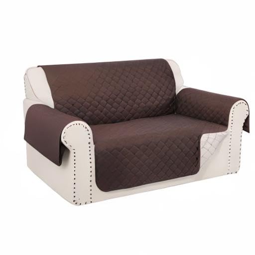 Loveseat Couch Cover for Dogs, Chocolate/Beige