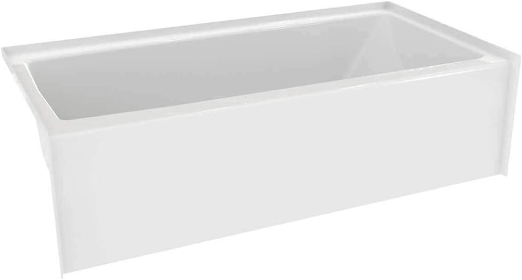 Prism 60 in. L x 30 in. W Acrylic Alcove Left-Hand Drain Bathtub, White