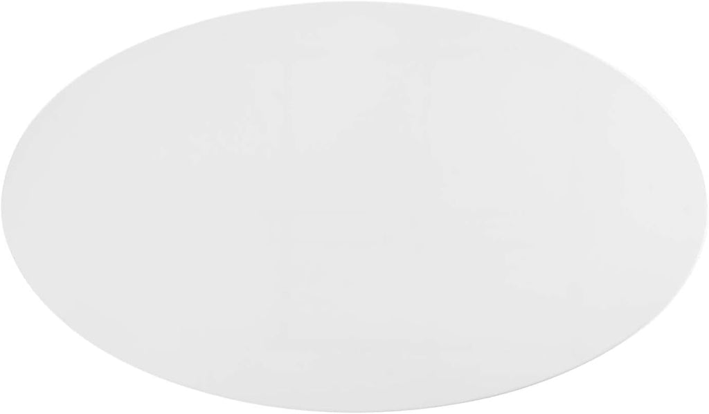 Inspired Saarinen Style Tulip Oval Pedestal Dining Table — Gold Base / White Top, 48″ Oval