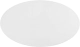 Lippa 48" Mid-Century Modern Dining Table with Oval Top and Pedestal Base in White