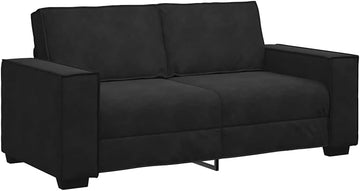 Black Velvet 2-Seater Sofa 55.1" with Wide Armrests, Upholstered Couch Office
