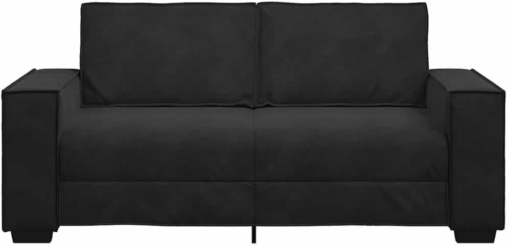 Black Velvet 2-Seater Sofa 55.1" with Wide Armrests, Upholstered Couch Office