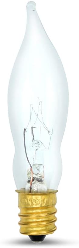 7.5 Watt Light Bulbs 120V/130V Bent Tip Candelabra, Flame - 1 Pack