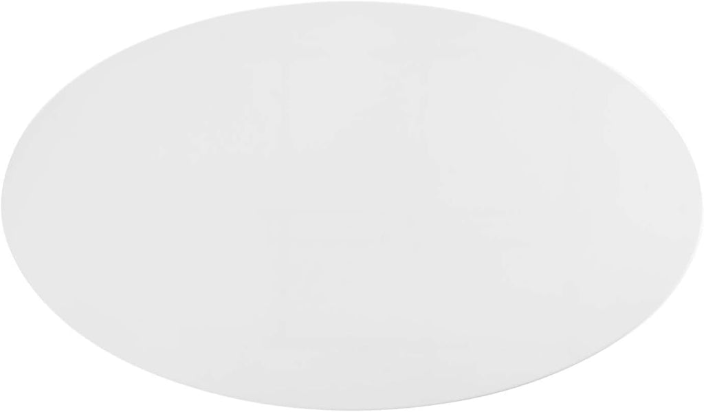 Inspired Saarinen Style Tulip Oval Pedestal Dining Table — Black Base / White Top, 48″ Oval