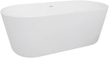 Oval Freestanding Acrylic Bathtub, Insulated High-Gloss White Finish, Multi-Layered Construction for Superior Heat