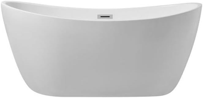 Indoor Modern 54 inch soaking double slipper bathtub in glossy white