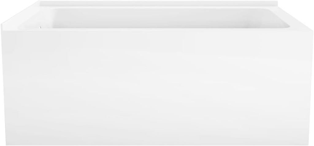 VTAP5430L22TS 54-Inch Acrylic 2-Wall Corner Alcove Tub with Left Hand Drain, White