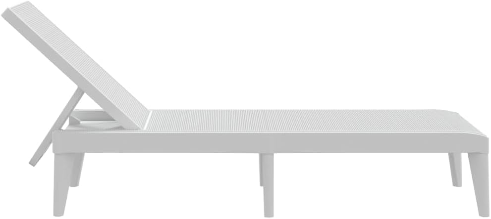 Adjustable Sun Lounger and Garden, Heavy Duty Polypropylene Reclining Outdoor Chaise Lounge with Jute Texture Finish