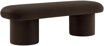 Orla Performance Velvet Upholstered Bench in Chocolate Brown