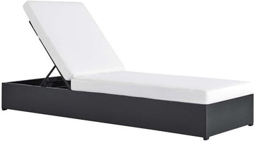Aluminum Outdoor Chaise Lounge in Gray White with Weather-Resistant Cushions, Perfect Patio Sunbed or Recliner
