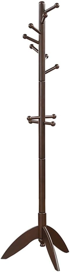 Moe Rubber Wood Coat Rack in Dark Brown