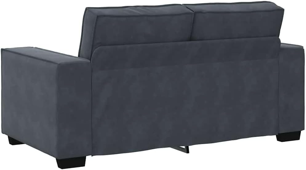 47.2 Inch Velvet 2-Seater Sofa Dark Gray, Upholstered Small Sofa with Wide Armrests , Sturdy Wood and Metal Frame