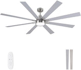 62" Ceiling Fan with LED Light and Remote - Brushed Nickel / Walnut