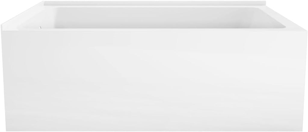 VTAP6036L22TS 60-Inch Acrylic 2-Wall Corner Alcove Tub with Left Hand Drain, White