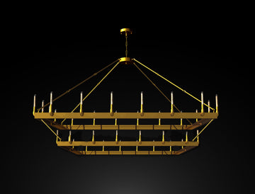 Inspired Camino Style Chandelier - Castile Two Tier Wrought Iron Chandelier - Industrial Loft Rustic Lighting W 38" H 50"