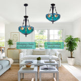 3-Light Dimmable Tiffany Antique Unique/statement Pendant