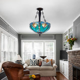 3-Light Dimmable Tiffany Antique Unique/statement Pendant