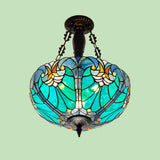 3-Light Dimmable Tiffany Antique Unique/statement Pendant