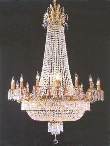 French Empire Crystal Chandelier Lighting Gold Sw H50" X W40" - Perfect For An Entryway Or Foyer Trimmed With Spectra(Tm) Crystal Reliable Crystal Quality By Swarovski - A500-1280/14+7 Sw