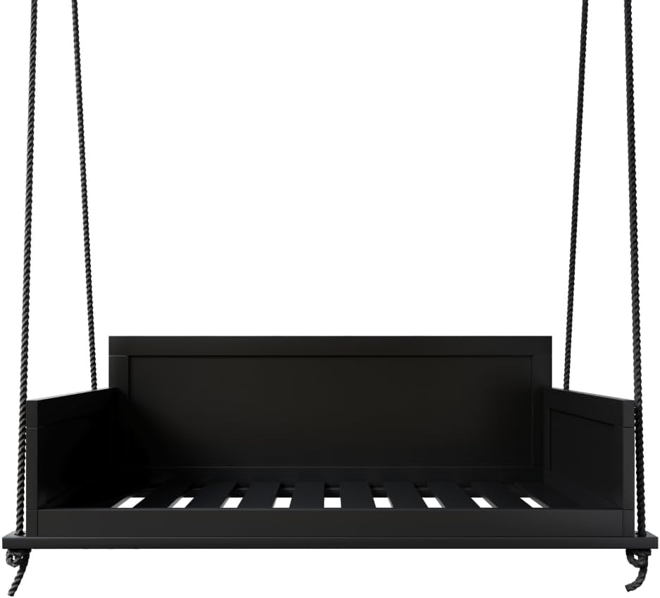 Casual The Philly Amish Crafted 5 Foot Porch Swing Bed in Black, Daybed Swing Made in The USA from Kiln Dried Pine