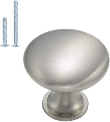 10 Pack Brushed Nickel Cabinet Knobs, Single Hole Dresser Pulls, Satin Nickel Knobs, Drawer Knobs, Silver Hardware for Door, Kitchen and Drawer