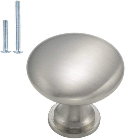 10 Pack Brushed Nickel Cabinet Knobs, Single Hole Dresser Pulls, Satin Nickel Knobs, Drawer Knobs, Silver Hardware for