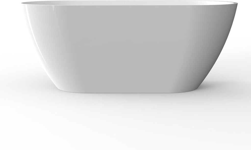 67 Inch Acrylic Freestanding Bathtub, Deep Soaking Tub with Non-Slip Base, CUPC Certified Free Standing Tub, Chrome