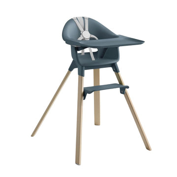 Clikk High Chair, Includes Tray + Harness, Black/Warm Brown