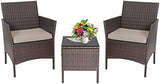 3-Piece Wicker Outdoor Patio Furniture Set - Conversation for Patio, Garden & Porch