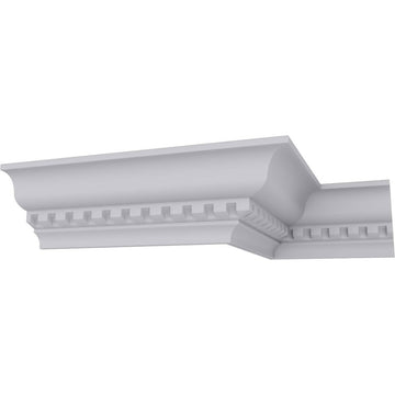 Dentil Crown Moulding, 3 1/4"H x 3 1/4"P x 4 3/8"F x 94 1/2"L, Factory Primed (8-Pack)