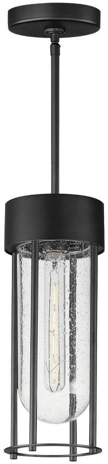 Millennial Outdoor Hanging Light | Black Aluminum Finish | Glass Shade | Transitional Outdoor Light Fixture | Ideal