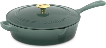 Chef's Classic Enameled Cast Iron Dutch Oven with Lid, Porcelain Enameled Interior, Oven Safe, Induction Compatible