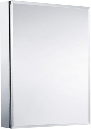 Medicine Cabinet with Mirror, 24 Inch x 30 Inch Aluminum Mirror Cabinet with Single Door, Bathroom Medicine Cabinet